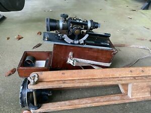 Vintage Gurley Alidade with Box &amp; Swivel Head Tripod