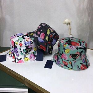 2021 Prada New Unisex Fresh Flowers Bucket Hat Hot One Size Select - Colour