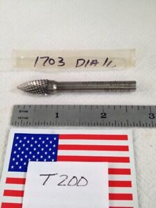 1 NEW FALCON / SGS 1/4&#034; SHANK CARBIDE BURR. SG-3 DIAMOND CUT USA MADE BUR (T200)