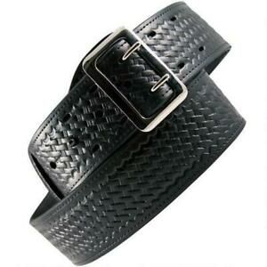 Boston Leather Lined Sam Browne Belt 34&#034; Chrome Bw Black