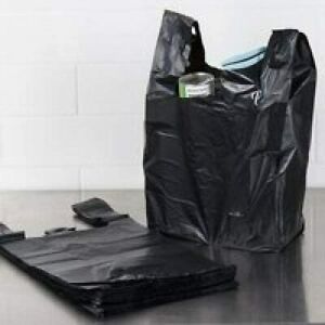 T-Shirt Plastic Grocery Store Shopping Carry Out Bags Black 100 ct