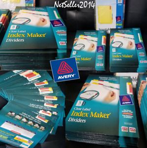 LOT OF 41 PACKS Avery Index Maker Print Label Dividers w/Color Tab 5 &amp; 8 Taps