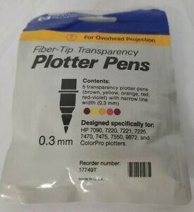 HP Fiber-Tip Transparency Plotter Pens 17749T 0.3mm - Multi Color