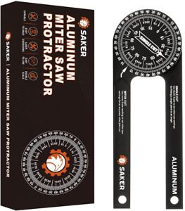 Saker Miter Saw Protractor|7-Inch Aluminum Protractor Angle Finder Featuring Pre