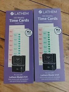 LATHEM Model 2121 Weekly Time Cards Double-Sided 2 Boxes 1 Full 1 Partial