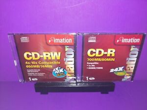 (2) Imation CD-RW 4X-10X Compatible 650MB/74MIN Brand New B495