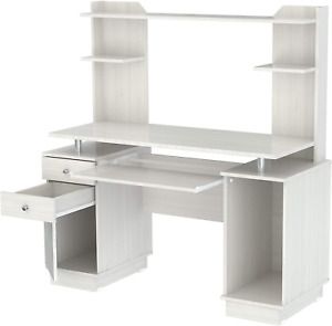 Inval America Computer Work Center with with Hutch, Laricina White