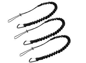 Safety Tool Lanyard with Carabiner Clip, Shock Absorbing Safety Tool Leash Coile