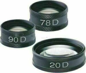 Set of 3 New 78D- 90D- 20D ASPHERIC LENS OPHTHALMOLOGY Free Shipping