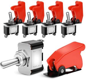 Nilight 90014E Heavy Duty Rocker Toggle Switch 12V 20A Red Cover SPST ON/Off Car