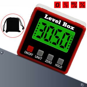 Portable Digital Protractor Level Box Gauge Angle Meter Finder Protractor 4*90°