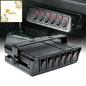 6-Gang 12V Rocker Switch Box [40 Amp Max.] [12 AWG Wires][12 Volt DC] SPST On/Of