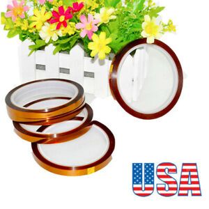 US 5pcs 8mm x 100FT 3D Sublimation Kapton Tape, Heat Resistance Proof Tape