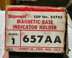 Starrett Magnetic Base Indicator Holder 657AA Vintage Original Box Parts