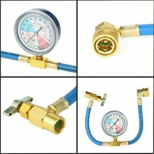 Car Vehicles A/C R134A Hose Air Conditioning Refrigerant Recharge Kits Gas Gauge