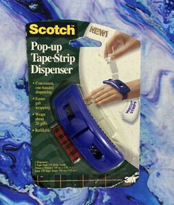 Scotch Pop-Up Tape Strip Dispenser (3M, 1997) *NEW* Cat 91-P w/ 2 Pads 75 Strips