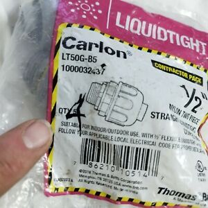 Carlon LT50G 1/2&#034; Carflex Omni Straight Fitting Liquid-Tight Non Metalic, 4 Pack