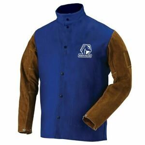 Black Stallion Welding Jacket - Hybrid FR Cotton/Cowhide FRB9-30C/BS-XL XL