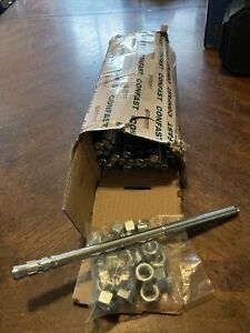 Box Of 25 New Concrete Wedge Anchor 1/2” X 10” Zinc WA120 Confast Nuts And Bolts