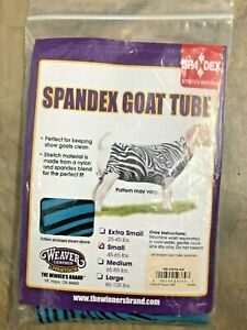 Weaver Livestock Spandex Goat Tube - Small Teal Zebra Print