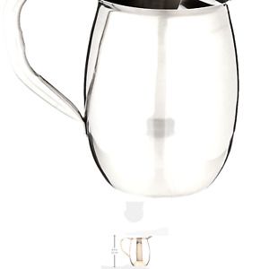 Winco WPB-2C Deluxe Bell Pitcher with Ice Catcher, 2-Quart, Stainless Steel 1