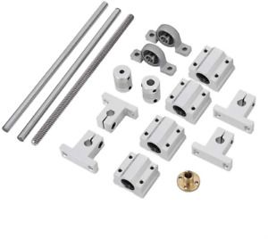Zerone T8 Lead Screw Kit Set with Shaft Coupling 200mm Horizontal Optical Axis &amp;