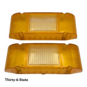 Pair of Used Amber Endcaps for a Whelen EDGE 9000 Lightbar