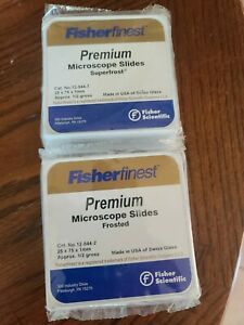 One Gross - FISHERFINEST PREMIUM MICROSCOPE SLIDES FROSTED 12-544-2 2 packs NEW