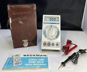 VINTAGE Beckman 3020 Industrial Digital Multimeter DMM W/Case &amp; Manual Tested