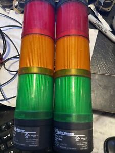 1 Lot Qty of 2 - Cutler Hammer E26BL Ser A2 Stacklight Base w/ Red Orange Green