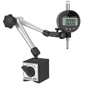 176lbs Magnetic Base Set w/ Electronic Digital Dial Indicator Gage Gauge 0-0.5in