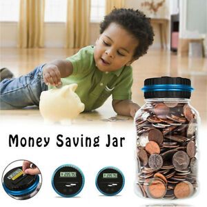 1.8L Electronic Digital LCD US Coin Counter Counting Jar Money Saving Piggy Bank