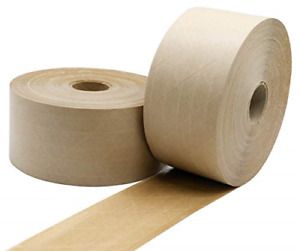 Reinforced Water Activated Gummed Kraft Paper Tape, 2 Pack 2.75 inch x 380 ft,