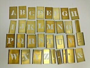 Vintage Reese&#039;s Make Your Own Sign Adjustable Brass Stencils One Set 1&#034; Letters