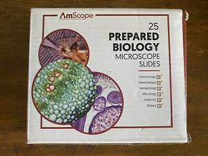 AmScope 25 Prepared Microscope Slides (glass)