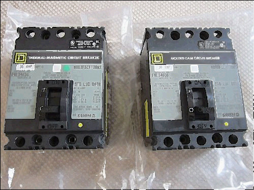 480 3 for sale, 2 new 30 amp 3 pole square d thermal magnetic breakers fal34030