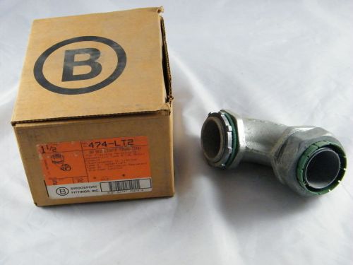 Bridgeport 1 1/2&#034; 90° sealtight connector for conduit part number 474-lt2 for sale