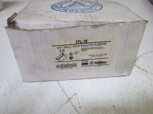 Lot of 6 appleton ffl-75 conduit pulling elbow  3/4&#034; *new in a box* for sale