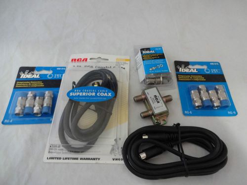 Lot of assorted compression connectors ideal coax cables rca 89-015 85-031 nib for sale