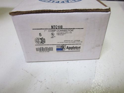 LOT OF 5 APPLETON NTC100  CONNECTOR 1&#034; *NEW IN A BOX*