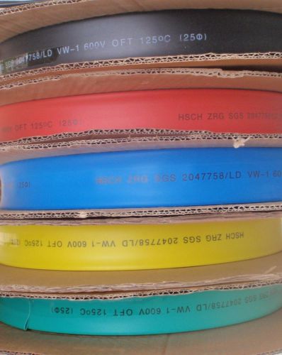 5&#039; length heat shrink tubing 1&#034; 25mm 5 colors 1 foot each for sale