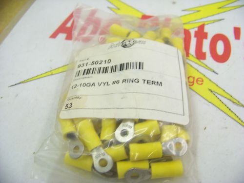 Autogear 931-50210 12-10ga vyl #6 ring term, yellow stakon connector, crimp for sale