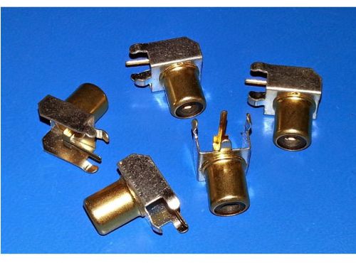 10 Pieces, Soundstream Gold PCB Panel Mount Female RCA Socket AV Plug, NOS