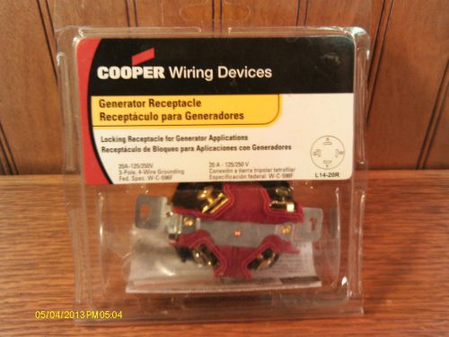 Cooper generator locking receptacle (l14-20r) 20a 125/250v 3-pole 4-w *nib* for sale