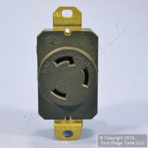 Pass &amp; seymour l6-30 locking receptacle twist lock outlet 30a 250v bulk l630-r for sale