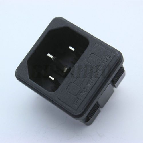 Lot*50 generic male ac power socket inlet connector with fuse holder 250v 10a ce for sale