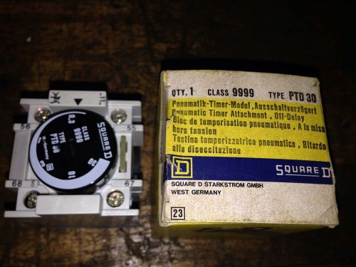 SQUARE D  9999-PTD30 PNEUMATIC TIMER DELAY TYPE PTD 30