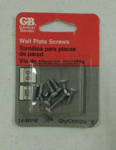 Gardner Bender White Wallplate Screws 14-WPW 10 screws GB