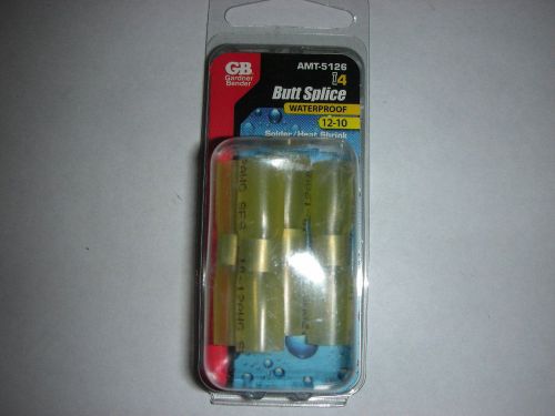 25 Yellow Gardner Bender Heat Shrink Butt Splice Terminal  AMT-5126, 12-10 wire