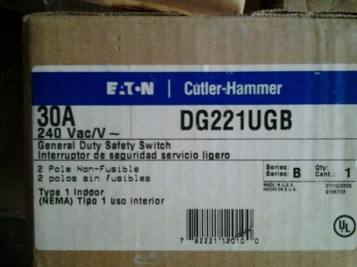 Cutler Hammer Safety Switch 30 Amp 240 VAC DG221UGB ***